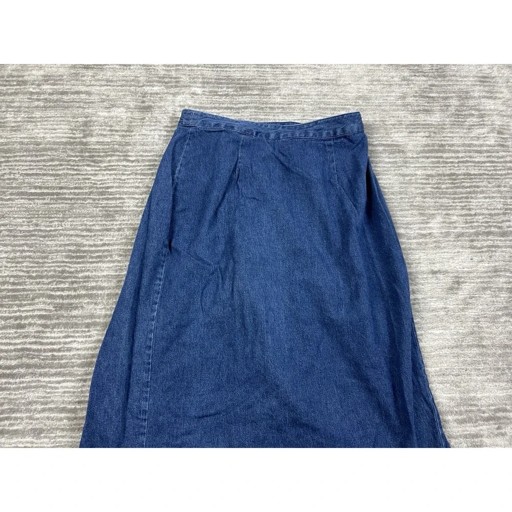 Vintage City Girl Sport Skirt Womens 14 Blue Denim Dark Wash Long USA‎